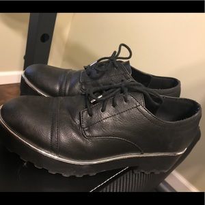 Black Platform Oxfords